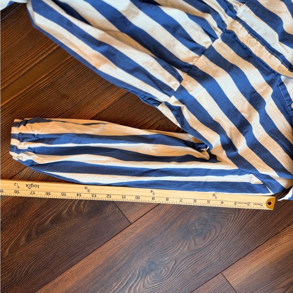 Tahari Blue and White Striped Button-Front Maxi Dress XS - Picture 14 of 16